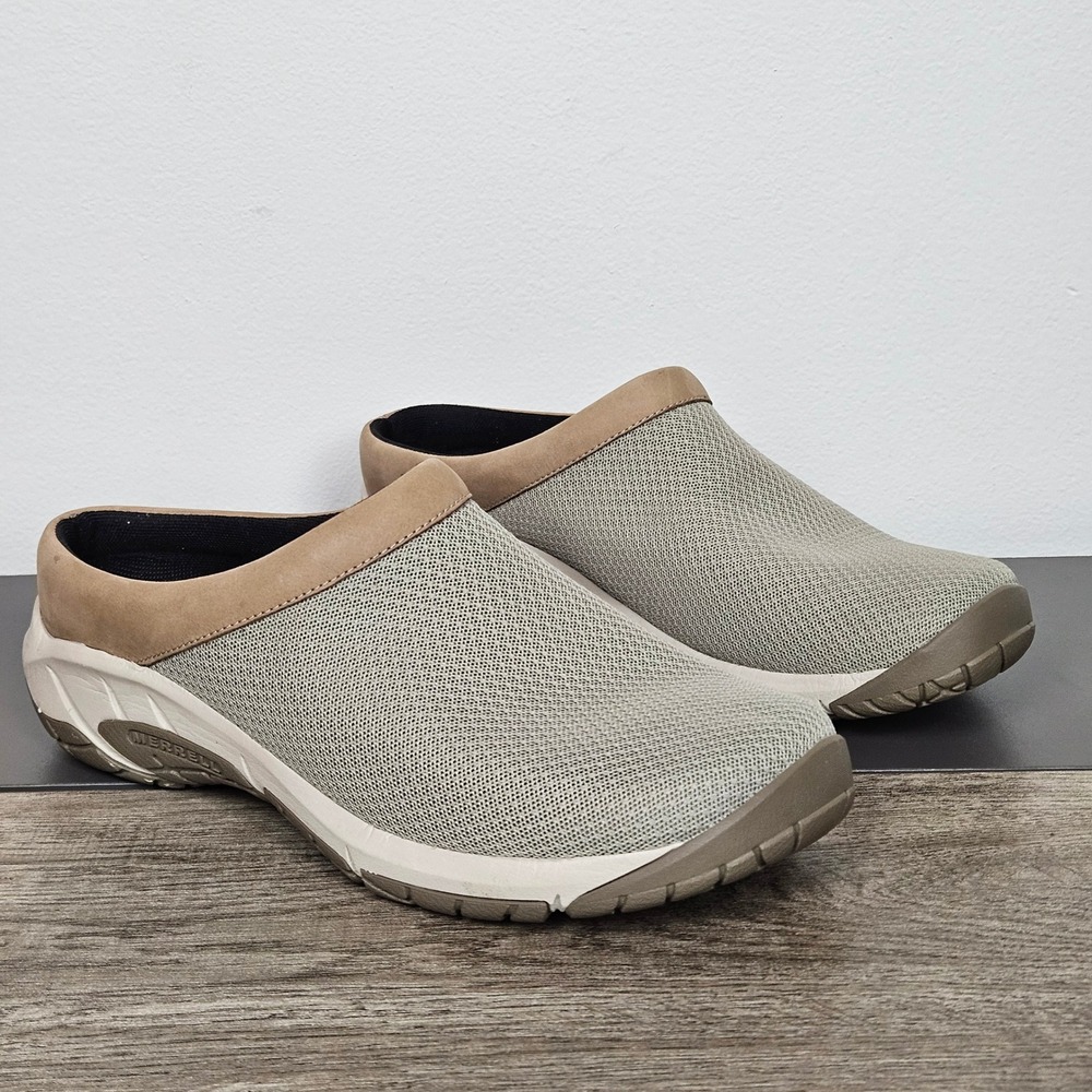 Merrell Womens Sz 9W Wide Clogs Encore Breeze Taupe Slip-On Comfort J000552W